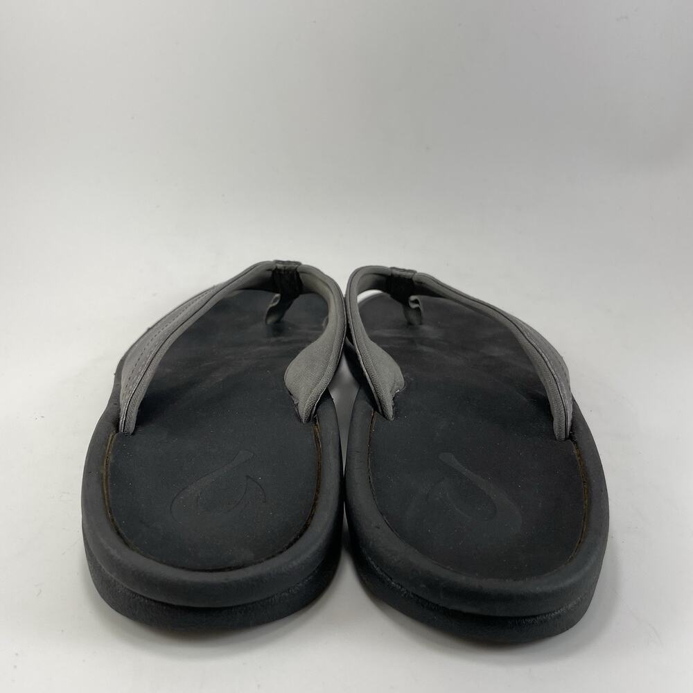 Olukai Ohana Womens Size 7 Black Gray Flip Flop Sandals Comfort Beach Hawaiian - Picture 4 of 9